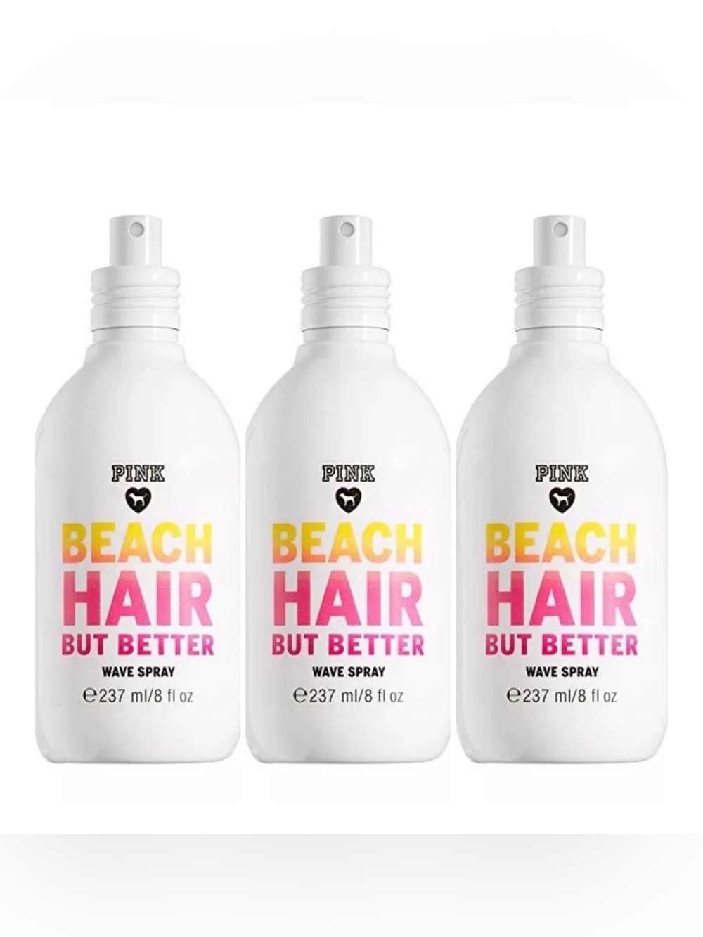 Victoria's Secret PINK Beach Hair But Better Wave Spray ~ 8 fl.oz. ( Lot of 3 )